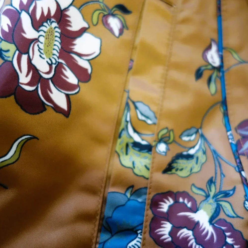 Dennis Basso Brown Printed Water-Resistant Zip Front Anorak Jacket with Hood L - Picture 3 of 8